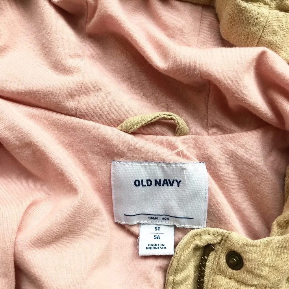 Old Navy khaki hooded safari jacket VGUC 5T